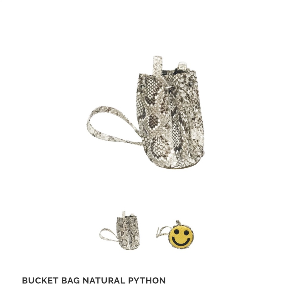 Gelareh Mizrahi Smiley Bucket Bag Natural Python